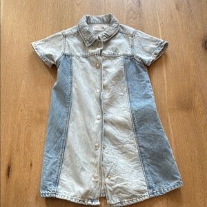 Zara Kids Casual Denim Dress - Light and Dark Blue